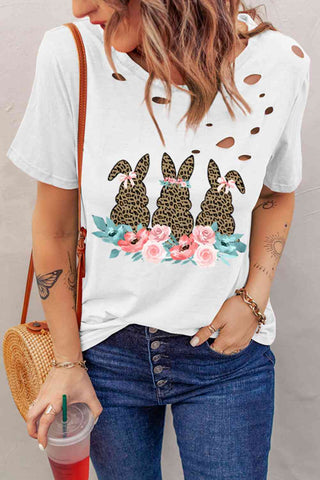 Shop Easter Bunny Graphic Distressed Tee Shirt Now On Klozey Store - U.S. Fashion And Be Up-To-Fashion!
