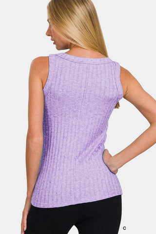 Shop Zenana Ribbed Round Neck Tank Now On Klozey Store - Trendy U.S. Premium Women Apparel & Accessories And Be Up-To-Fashion!