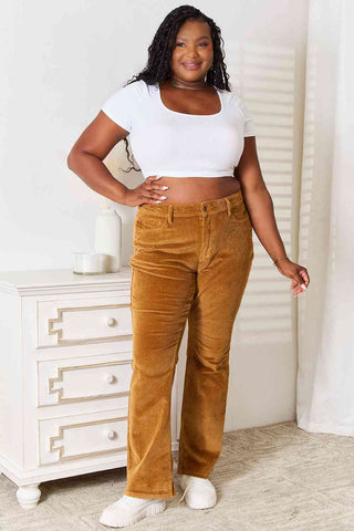 Shop Judy Blue Full Size Mid Rise Corduroy Pants Now On Klozey Store - Trendy U.S. Premium Women Apparel & Accessories And Be Up-To-Fashion!