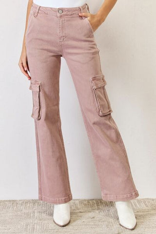 Shop RISEN Full Size High Rise Cargo Wide Leg Jeans Now On Klozey Store - U.S. Fashion And Be Up-To-Fashion!