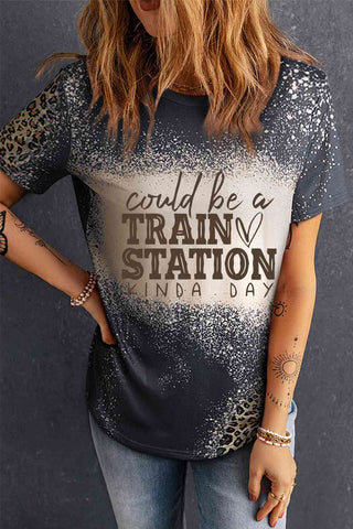 Shop Slogan Graphic Leopard Tee Shirt Now On Klozey Store - Trendy U.S. Premium Women Apparel & Accessories And Be Up-To-Fashion!