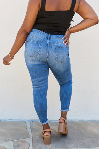 Shop Kancan Lindsay Full Size Raw Hem High Rise Skinny Jeans Now On Klozey Store - Trendy U.S. Premium Women Apparel & Accessories And Be Up-To-Fashion!