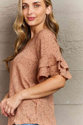 Shop Hailey & Co Darling Delights Polka Dot Woven Top Now On Klozey Store - Trendy U.S. Premium Women Apparel & Accessories And Be Up-To-Fashion!