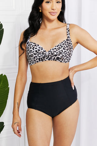 Shop Marina West Swim Take A Dip Twist High-Rise Bikini in Leopard Now On Klozey Store - Trendy U.S. Premium Women Apparel & Accessories And Be Up-To-Fashion!