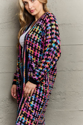 Shop Multicolored Open Front Fringe Hem Cardigan Now On Klozey Store - Trendy U.S. Premium Women Apparel & Accessories And Be Up-To-Fashion!