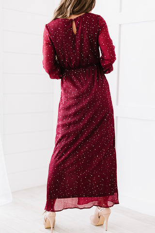Shop Rhinestone Surplice Split Maxi Dress Now On Klozey Store - Trendy U.S. Premium Women Apparel & Accessories And Be Up-To-Fashion!