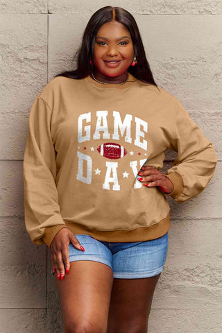 Shop Simply Love Full Size GAME DAY Graphic Sweatshirt Now On Klozey Store - Trendy U.S. Premium Women Apparel & Accessories And Be Up-To-Fashion!