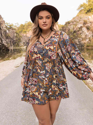 Shop Plus Size Long Sleeve Romper Now On Klozey Store - Trendy U.S. Premium Women Apparel & Accessories And Be Up-To-Fashion!