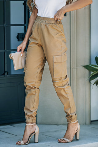 Shop Elastic Waist Ankle-Length Cargo Joggers Now On Klozey Store - Trendy U.S. Premium Women Apparel & Accessories And Be Up-To-Fashion!