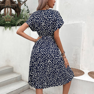 Shop Printed Tie Waist A-Line Dress Now On Klozey Store - Trendy U.S. Premium Women Apparel & Accessories And Be Up-To-Fashion!