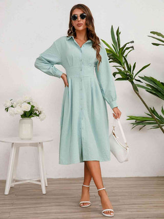 Shop Long Sleeve Midi Shirt Dress Now On Klozey Store - U.S. Fashion And Be Up-To-Fashion!