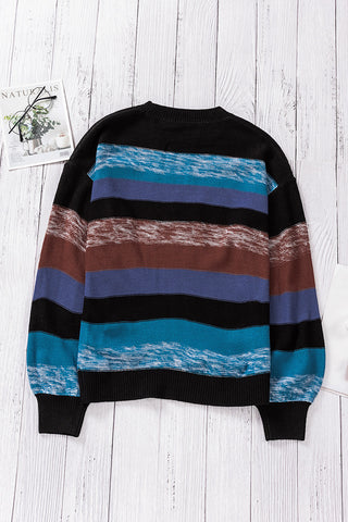 Shop Cozy For Keeps Color Block Drop Shoulder Sweater Now On Klozey Store - U.S. Fashion And Be Up-To-Fashion!