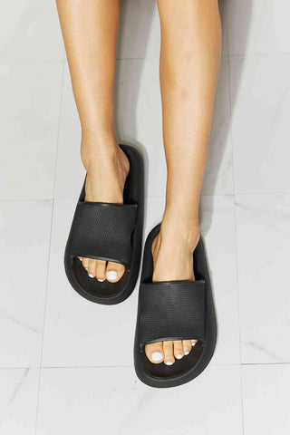 Shop MMShoes Arms Around Me Open Toe Slide in Black Now On Klozey Store - Trendy U.S. Premium Women Apparel & Accessories And Be Up-To-Fashion!