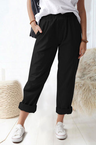 Shop Paperbag Waist Pull-On Pants with Pockets Now On Klozey Store - U.S. Fashion And Be Up-To-Fashion!