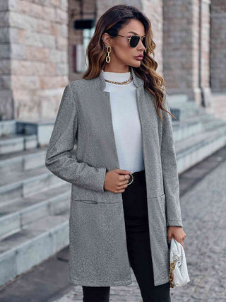 Shop Open Front Long Sleeve Blazer Now On Klozey Store - Trendy U.S. Premium Women Apparel & Accessories And Be Up-To-Fashion!