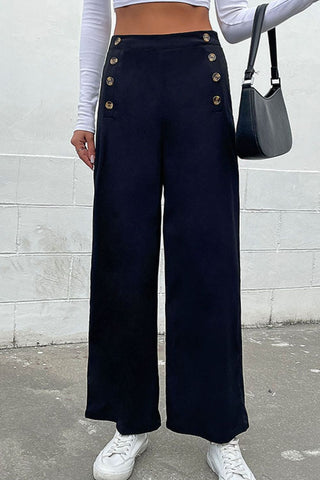 Shop Double-Breasted Wide Leg Pants Now On Klozey Store - Trendy U.S. Premium Women Apparel & Accessories And Be Up-To-Fashion!