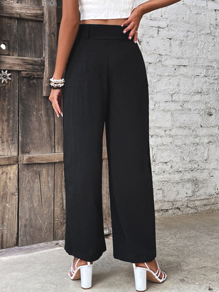 Shop Ruched High Waist Straight Leg Pants Now On Klozey Store - U.S. Fashion And Be Up-To-Fashion!