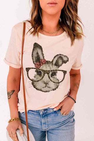 Shop Easter Bunny Graphic Cuffed T-Shirt Now On Klozey Store - Trendy U.S. Premium Women Apparel & Accessories And Be Up-To-Fashion!