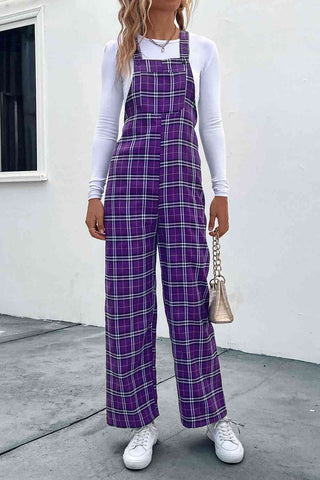 Shop Plaid Straight Leg Overalls Now On Klozey Store - Trendy U.S. Premium Women Apparel & Accessories And Be Up-To-Fashion!