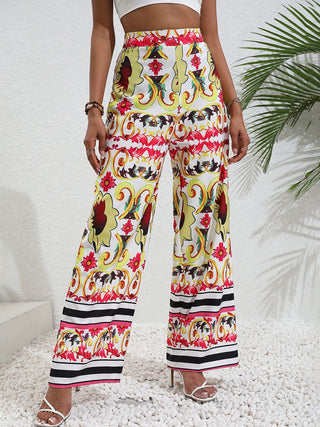 Shop Printed High-Rise Wide Leg Pants Now On Klozey Store - U.S. Fashion And Be Up-To-Fashion!