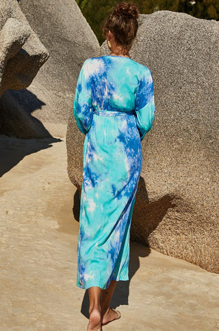 Shop Tie Dye Wrap Maxi Dress Now On Klozey Store - U.S. Fashion And Be Up-To-Fashion!