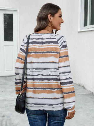 Shop Striped V-Neck Long Sleeve T-Shirt Now On Klozey Store - U.S. Fashion And Be Up-To-Fashion!