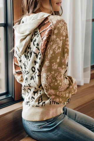 Shop Leopard Drawstring Hooded Sweater Now On Klozey Store - U.S. Fashion And Be Up-To-Fashion!