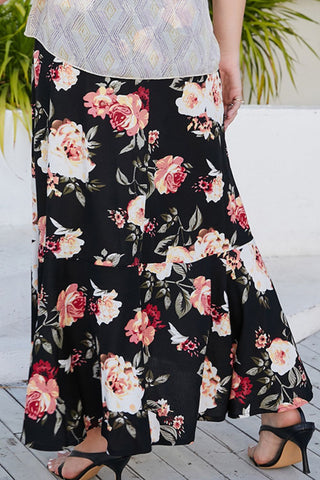 Shop Plus Size Floral High-Rise Skirt Now On Klozey Store - Trendy U.S. Premium Women Apparel & Accessories And Be Up-To-Fashion!