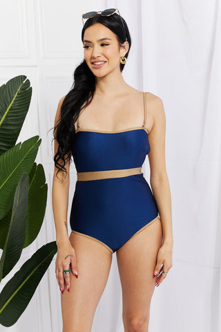 Shop Marina West Swim Wave Break Contrast Trim One-Piece Now On Klozey Store - Trendy U.S. Premium Women Apparel & Accessories And Be Up-To-Fashion!