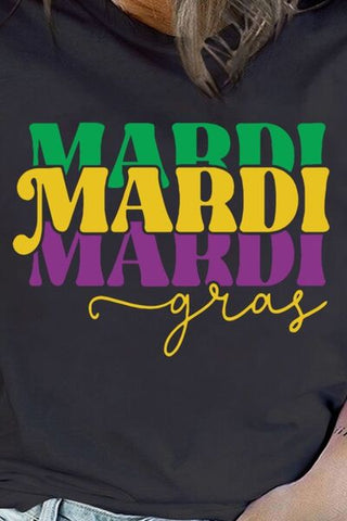 Shop Plus Size MARDI GRAS Round Neck T-Shirt Now On Klozey Store - Trendy U.S. Premium Women Apparel & Accessories And Be Up-To-Fashion!