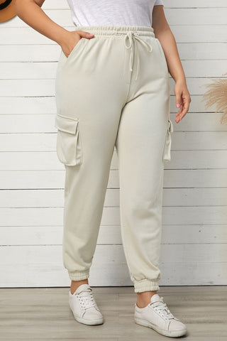 Shop Plus Size Elastic Waist Joggers with Pockets Now On Klozey Store - U.S. Fashion And Be Up-To-Fashion!