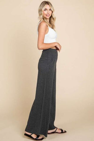 Shop Culture Code Wide Waistband High Waist Wide Leg Pants Now On Klozey Store - Trendy U.S. Premium Women Apparel & Accessories And Be Up-To-Fashion!