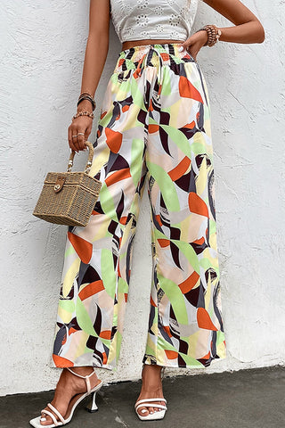 Shop Printed Smocked Waist Wide Leg Pants Now On Klozey Store - Trnedy U.S. Premium Women Apparel & Accessories And Be Up-To-Fashion!