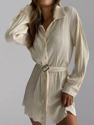 Shop Button Up Dropped Shoulder Shirt Dress Now On Klozey Store - Trendy U.S. Premium Women Apparel & Accessories And Be Up-To-Fashion!