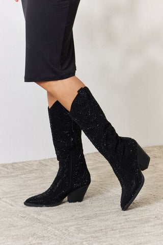 Shop Forever Link Rhinestone Knee High Cowboy Boots Now On Klozey Store - Trendy U.S. Premium Women Apparel & Accessories And Be Up-To-Fashion!