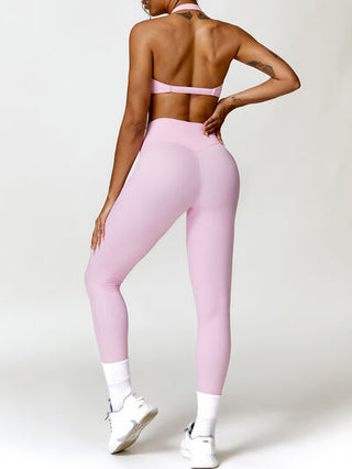 Shop Twisted Halter Neck Bra and High Waist Leggings Active Set Now On Klozey Store - U.S. Fashion And Be Up-To-Fashion!