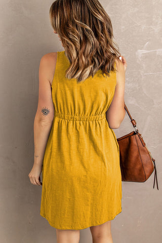 Shop Sleeveless Button Down Mini Magic Dress Now On Klozey Store - Trendy U.S. Premium Women Apparel & Accessories And Be Up-To-Fashion!