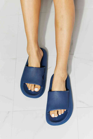 Shop MMShoes Arms Around Me Open Toe Slide in Navy Now On Klozey Store - Trendy U.S. Premium Women Apparel & Accessories And Be Up-To-Fashion!