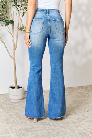 Shop BAYEAS Slit Flare Jeans Now On Klozey Store - Trendy U.S. Premium Women Apparel & Accessories And Be Up-To-Fashion!